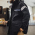 Retro Mid-length Navy Parka – Windproof Hooded Jacket for Autumn and Winter